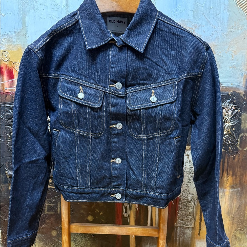 Women’s Old Navy Cropped Deep Blue Denim Jacket